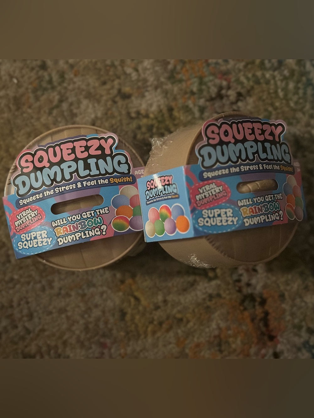 2 x Squeezy Dumpling Viral Mystery Dumplings Stress Ball Toys Squishy Dumplings